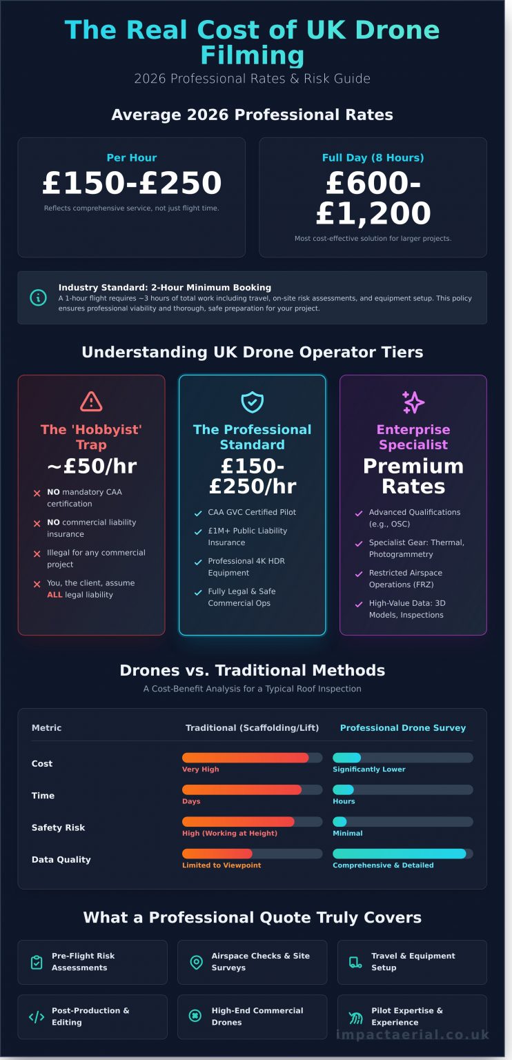 Cost of Drone Filming Per Hour UK: 2026 Pricing Guide - Impact Aerial