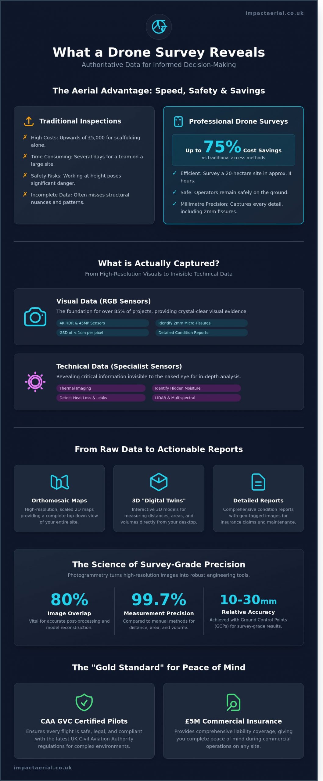 What Does a Drone Survey Show? A Guide to Aerial Data and Deliverables - Infographic