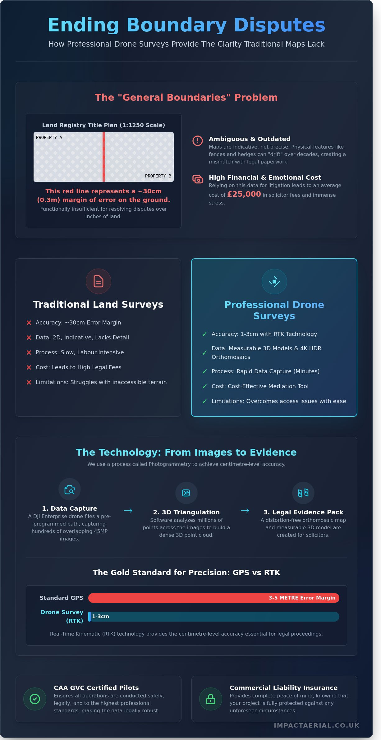 Drone Survey for Boundary Disputes: A Modern Solution for UK Property Resolution - Infographic